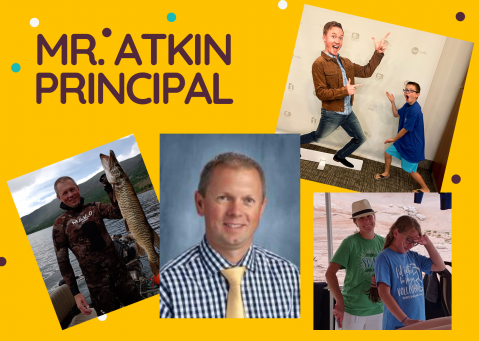 Pictures of Mr. Atkin, principal