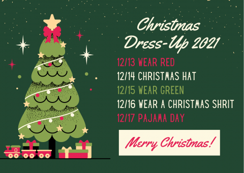 Christmas Dress Up Schedule