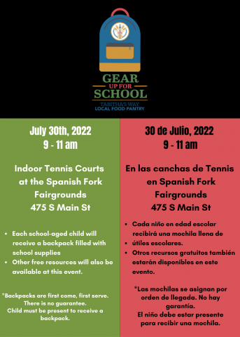 Gear up for school tabitha's way July 30th, 2022 9-11 am Indoor Tennis Court 475 South Main Street