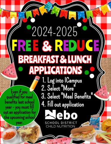 Free and Reduced Lunch Applications are Available Now