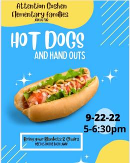 Hot Dogs and Handouts September 22nd 5:00 to 6:30