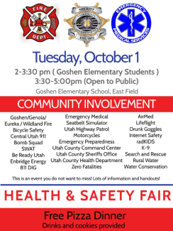 Health and Safety Fair Tuesday October First 3:30 to 5:00